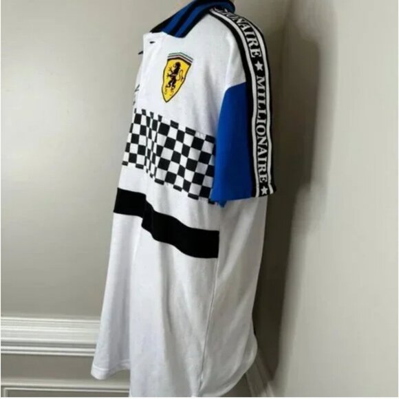 Bleecker and Mercer Men's Blue Black and White Checkered Millionaire Polo Large - Picture 4 of 8